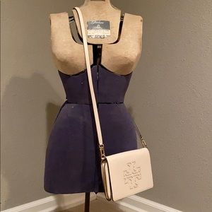 Tory Burch embroidered cross body clutch bag